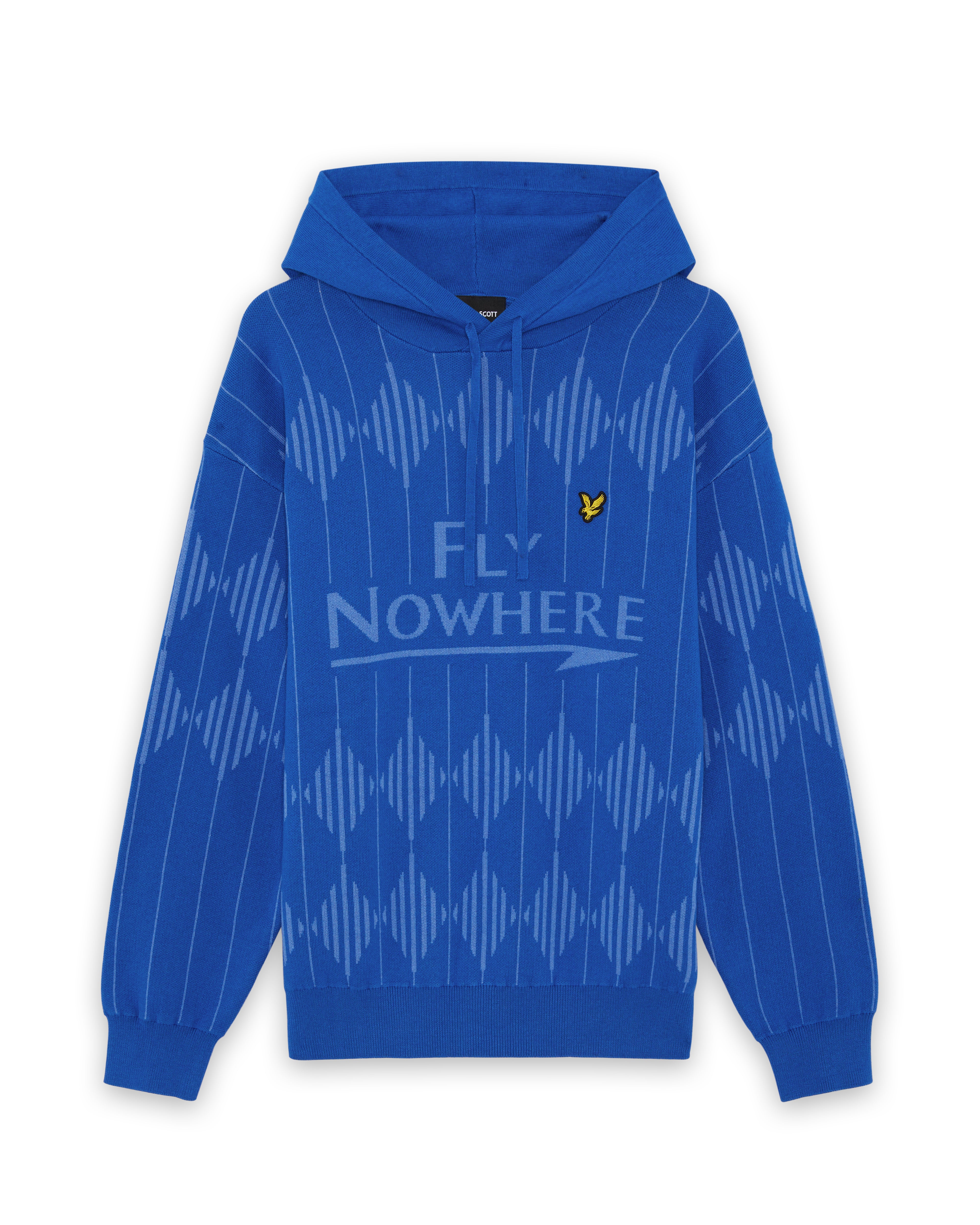 Fly Nowhere + Lyle & Scott Knit Golf Hoodie Blue Cobalt
