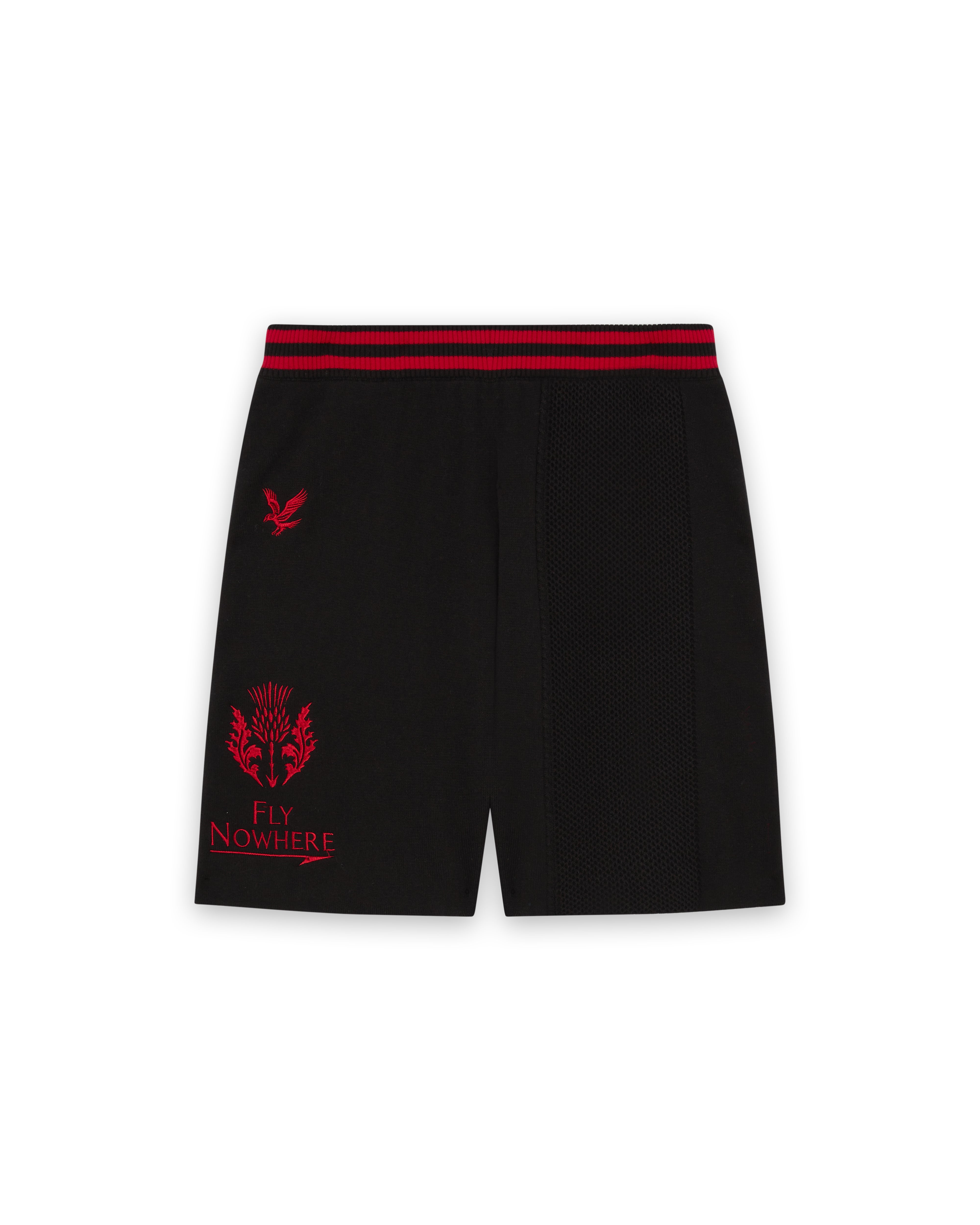 Fly Nowhere + Lyle & Scott Knit Stripe Short Jet Black