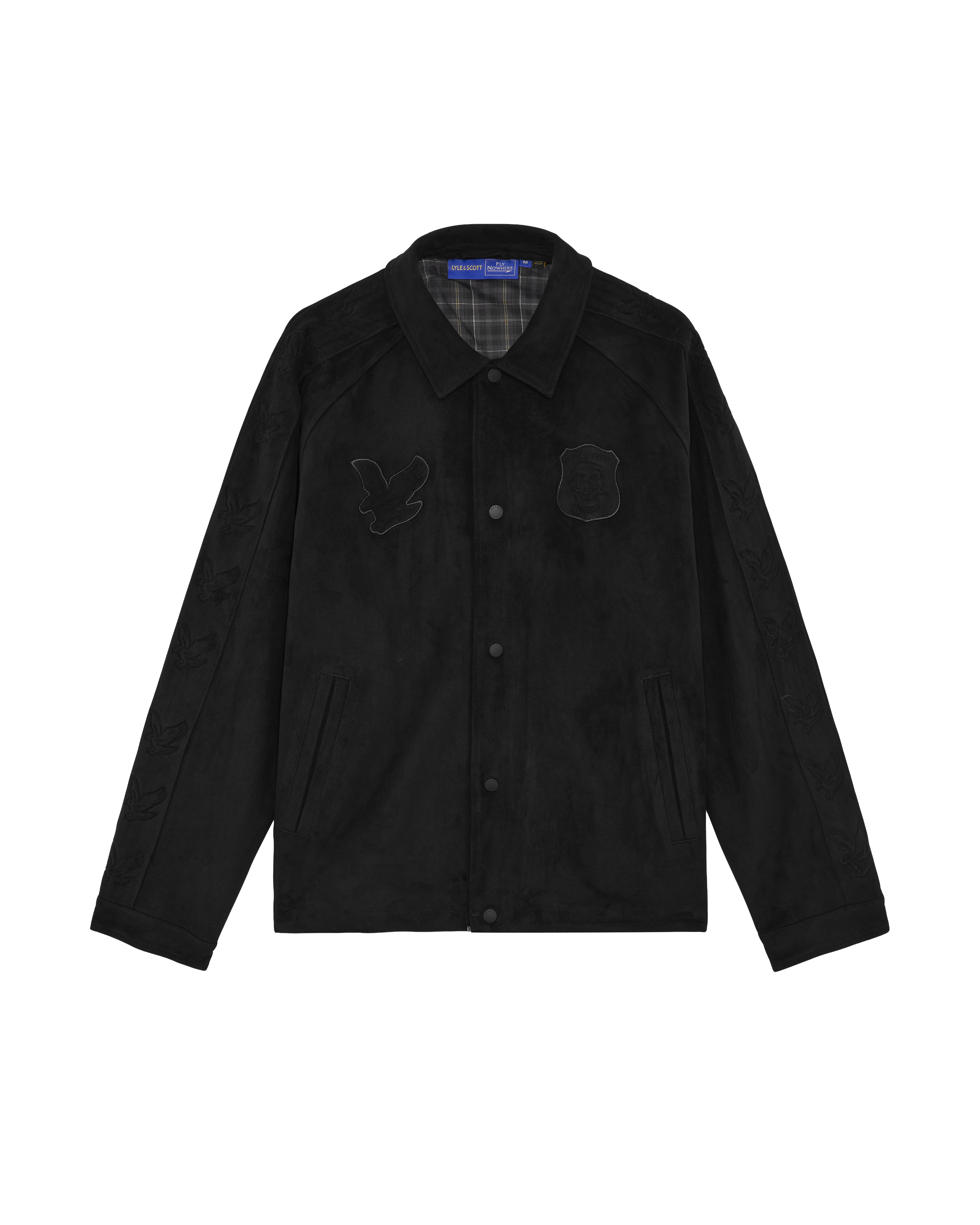 Lyle & Scott Nowhere FC Suede Coach Jacket - Faded Black