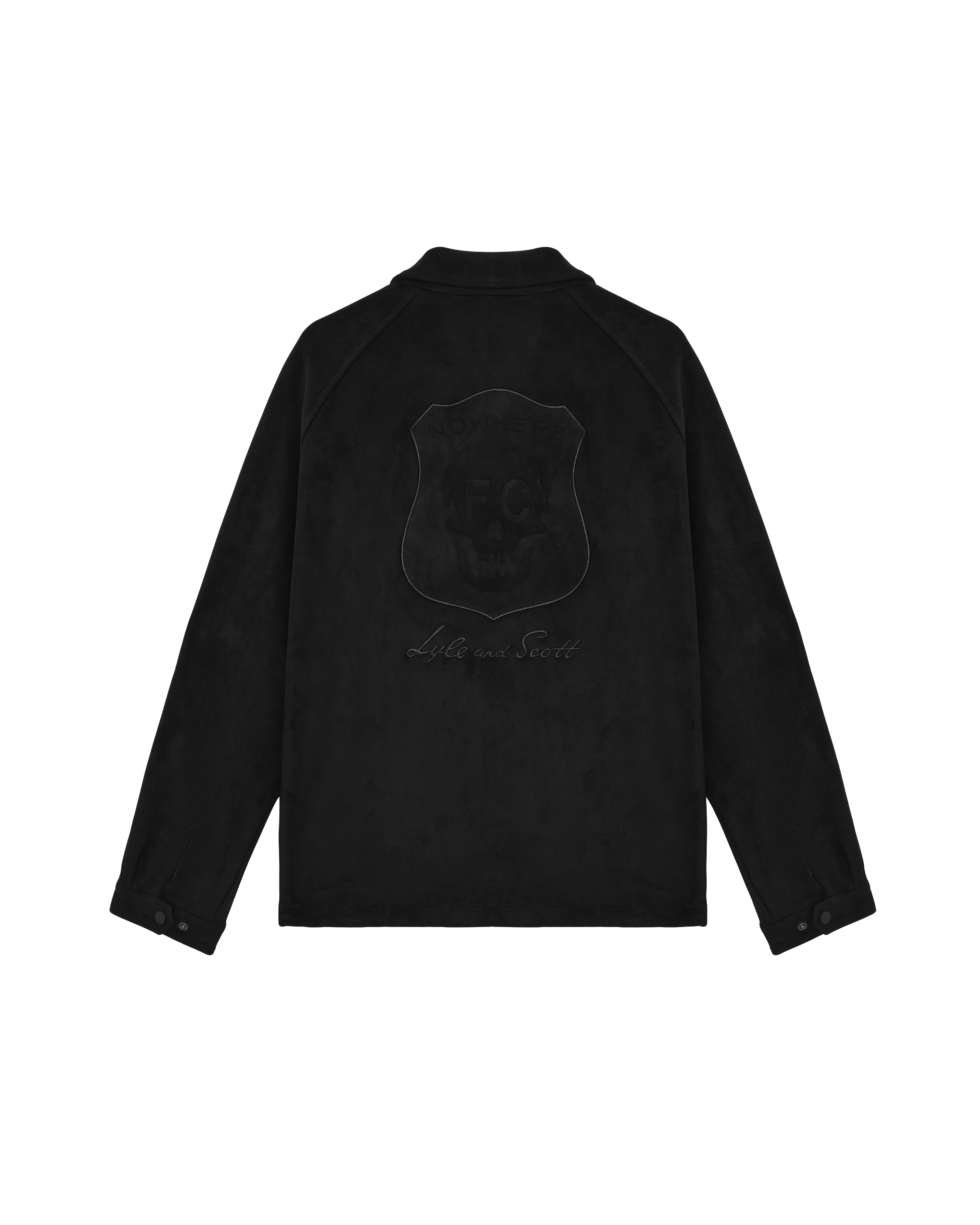 Lyle & Scott Nowhere FC Suede Coach Jacket - Faded Black