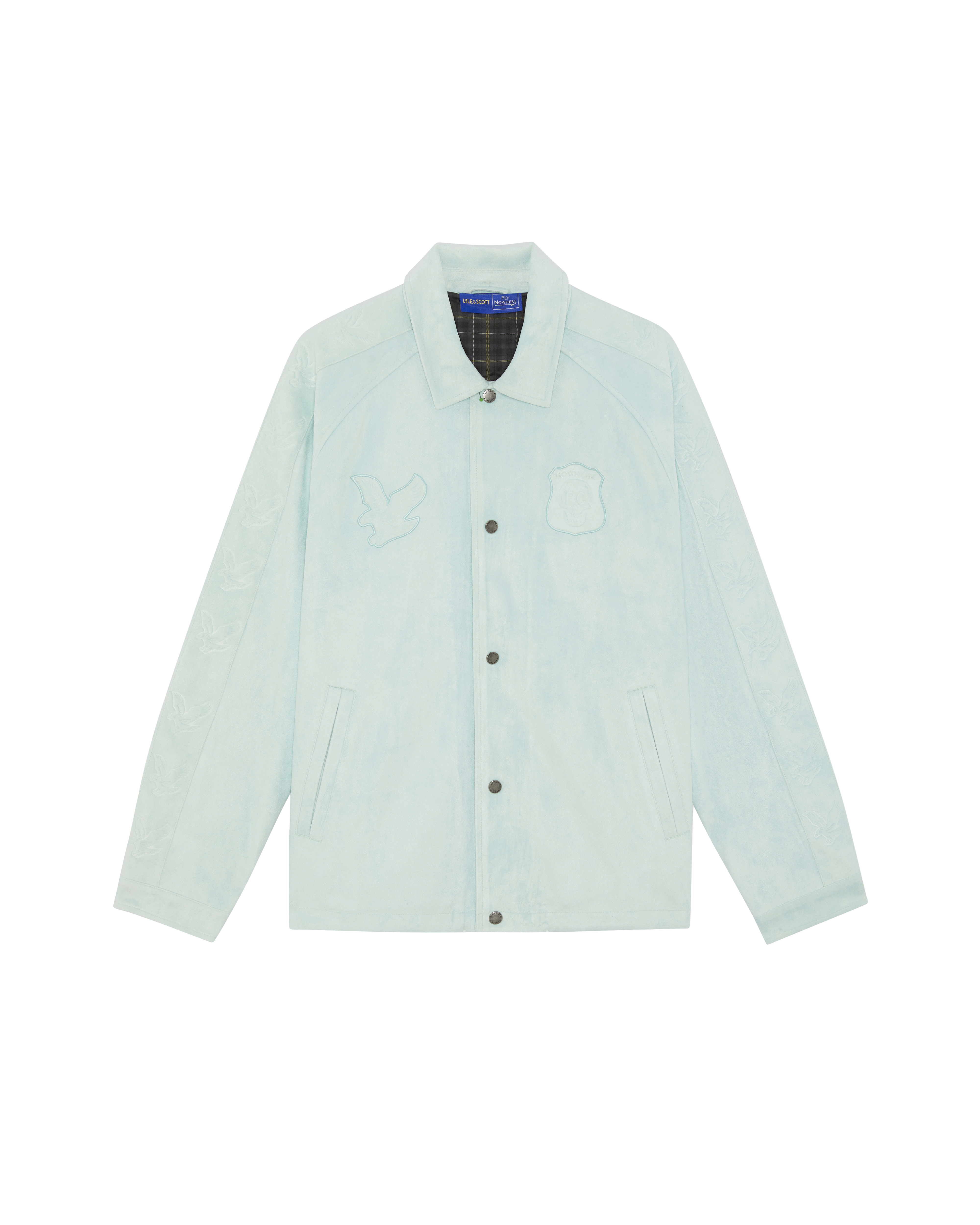 Lyle & Scott Nowhere FC Suede Coach Jacket - Iced Ash