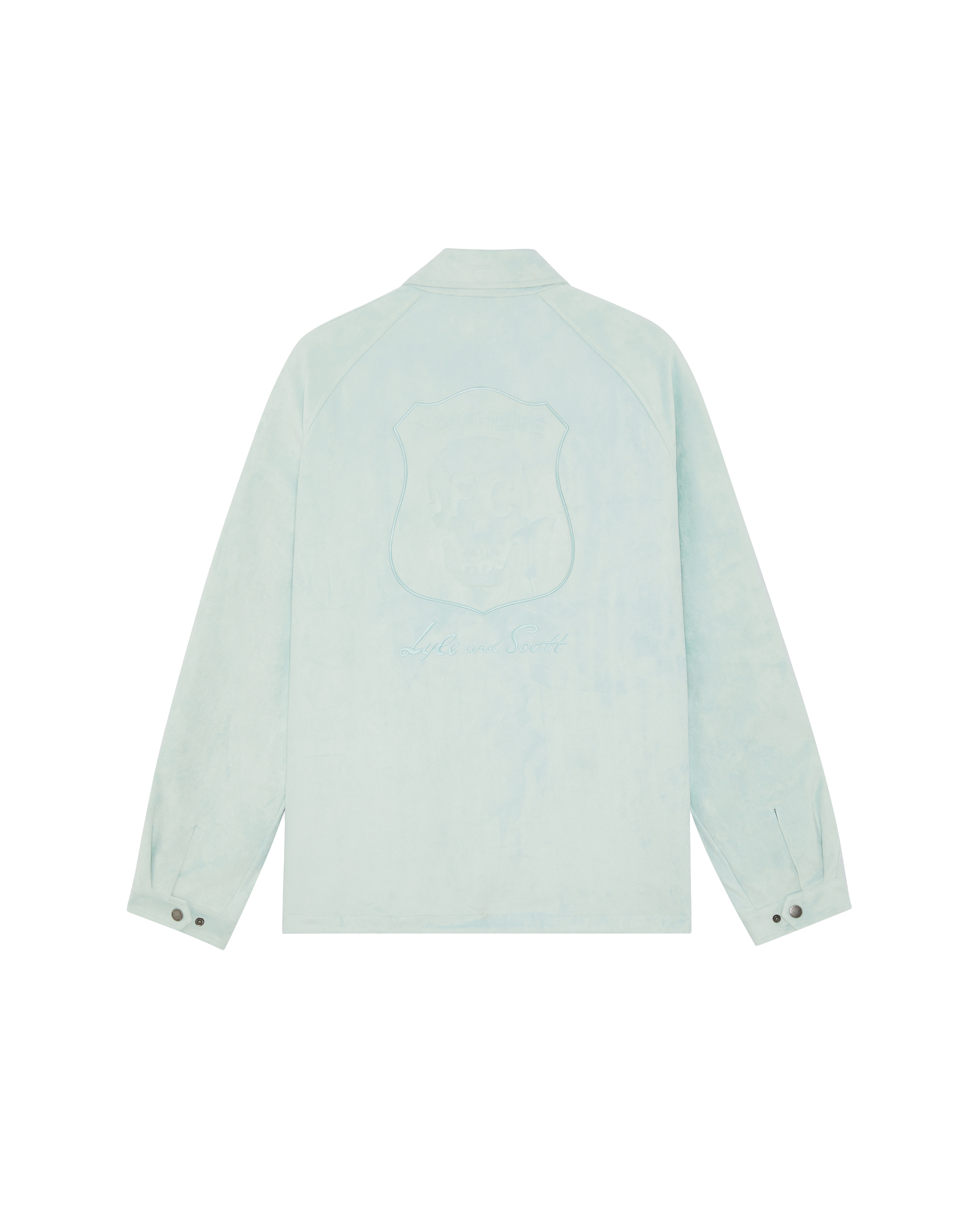 Lyle & Scott Nowhere FC Suede Coach Jacket - Iced Ash