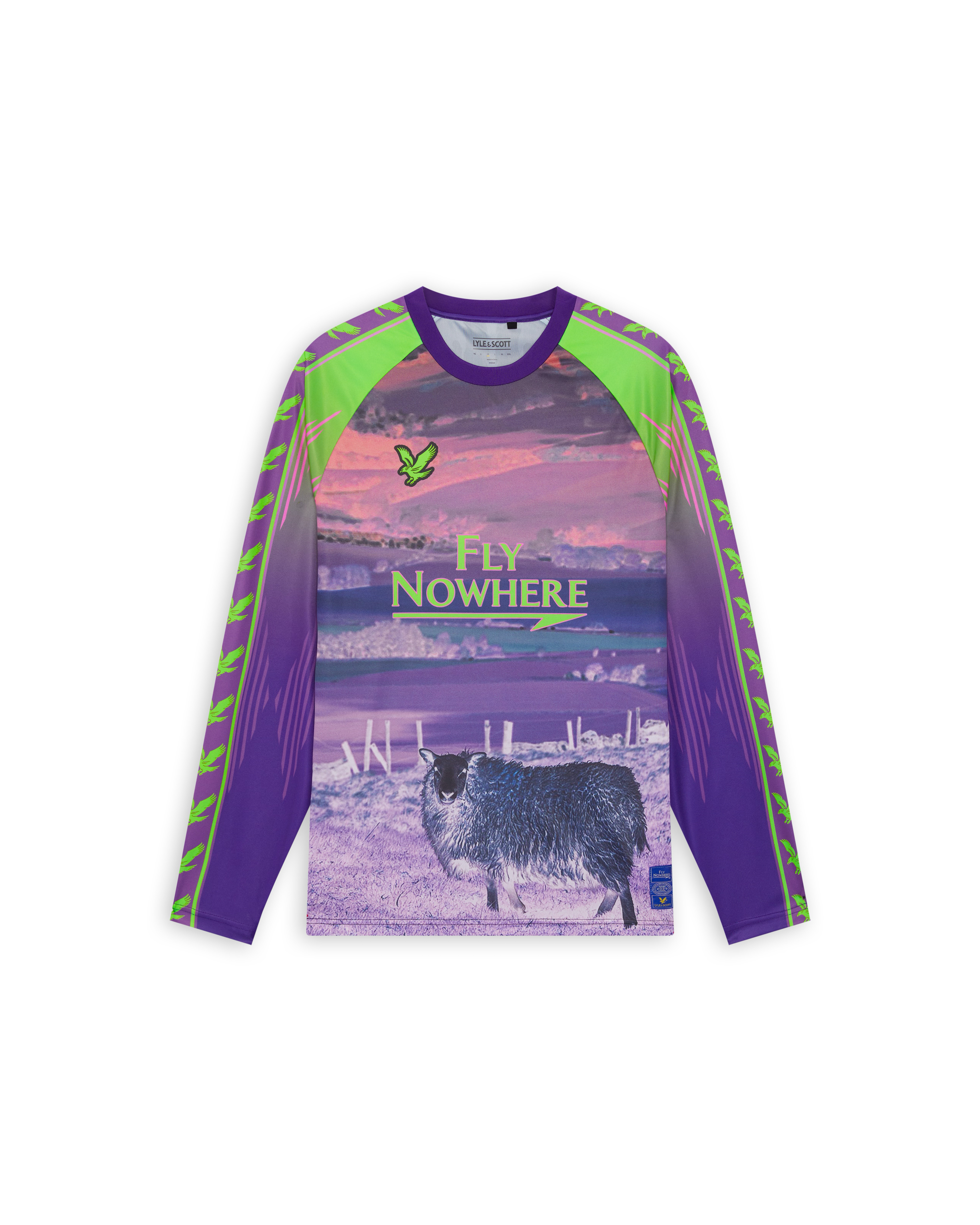 Fly Nowhere + Lyle & Scott Mercatino Jersey, L/S Neon Purple