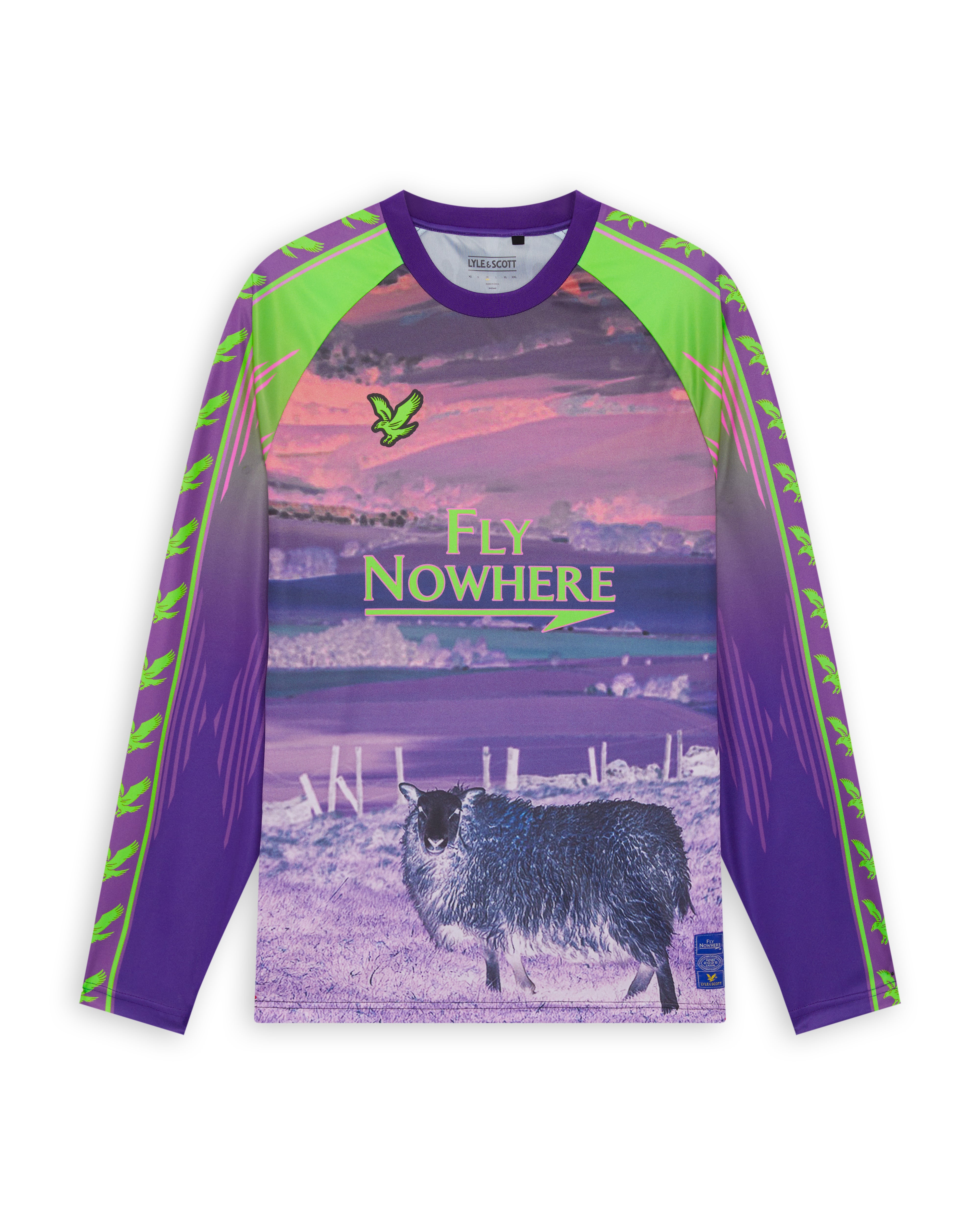 Fly Nowhere + Lyle & Scott Mercatino Jersey, L/S Neon Purple